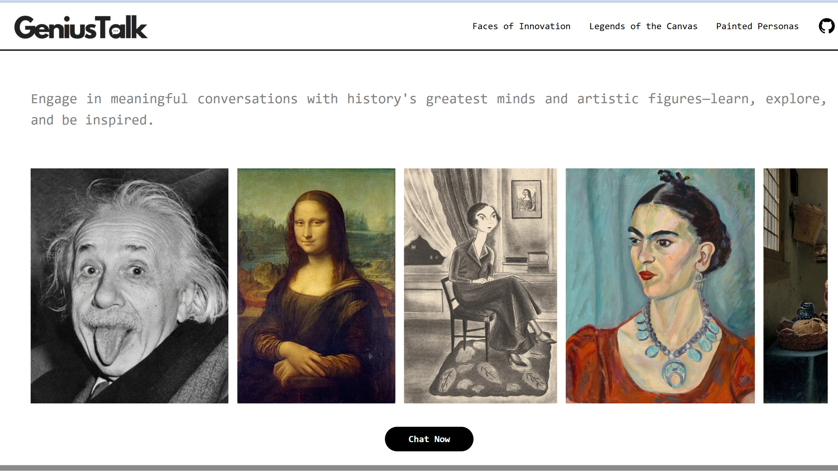 Screenshot of web app