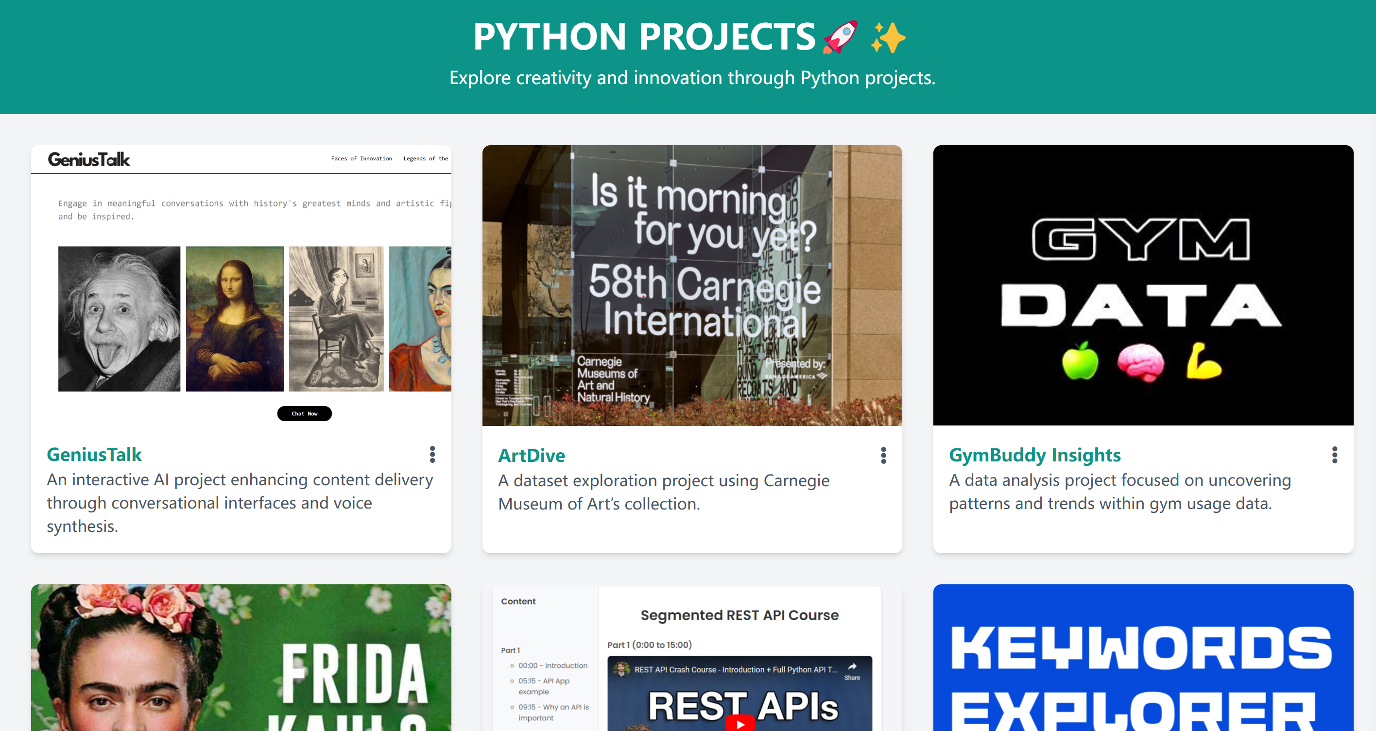 Screenshot of  web app